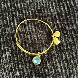 Alex and Ani Aquamarine Gold Bangle